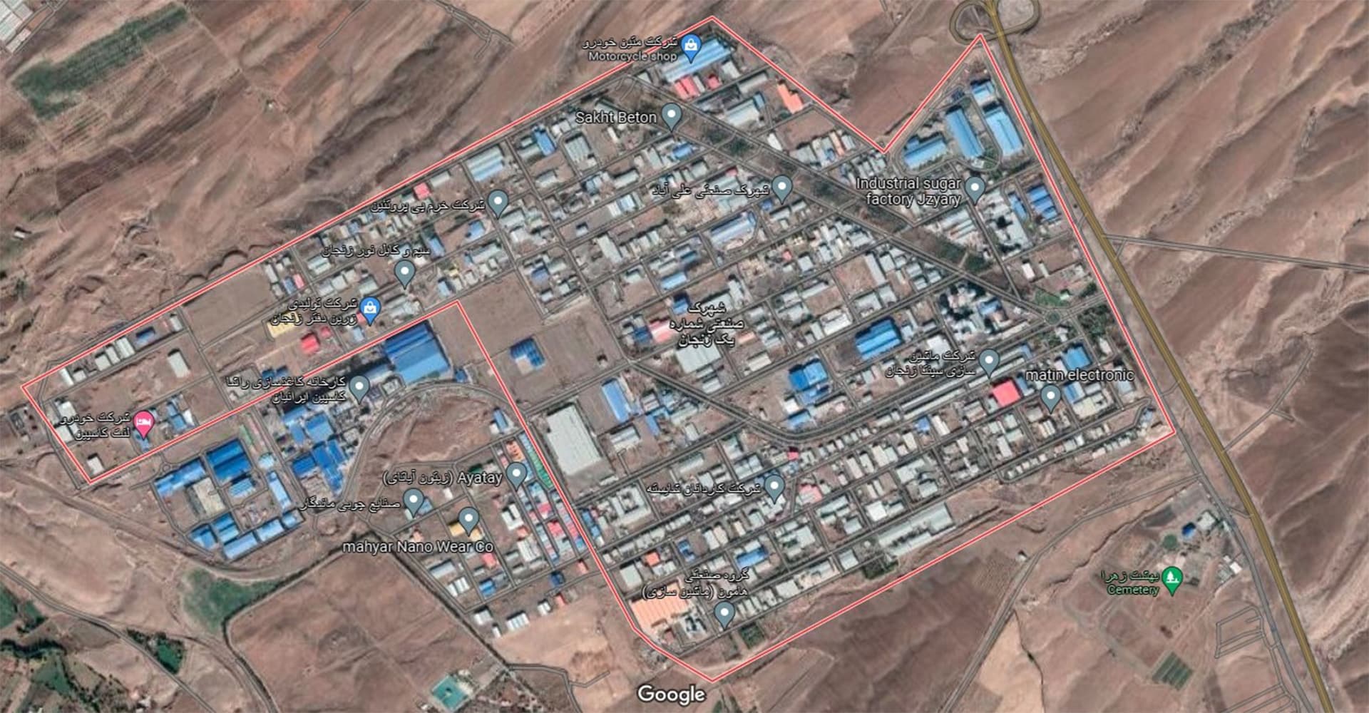 قطعه زمین در شهرک صنعتی زنجان